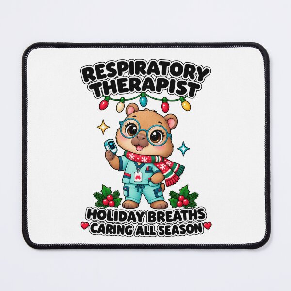 Item preview, Holiday Breaths Respiratory Therapist Christmas Capybara designed and sold by ClinicalHubs.