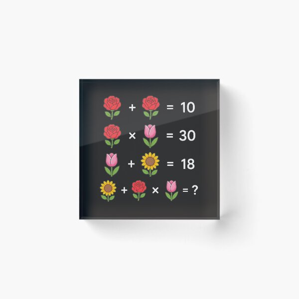 Item preview, Flower Math Equations Brain Teaser Puzzle on Black Shapes Mania designed and sold by Shapes-Mania.