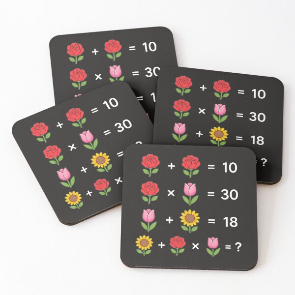 Item preview, Flower Math Equations Brain Teaser Puzzle on Black Shapes Mania designed and sold by Shapes-Mania.