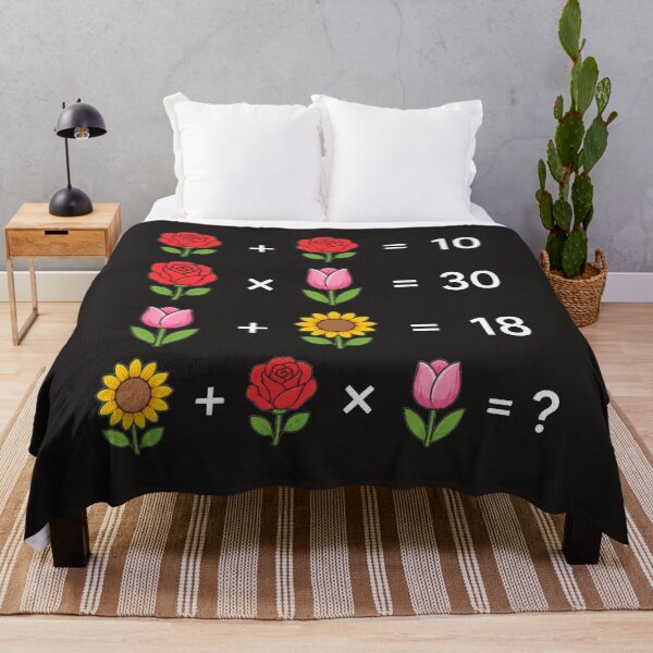 Item preview, Flower Math Equations Brain Teaser Puzzle on Black Shapes Mania designed and sold by Shapes-Mania.