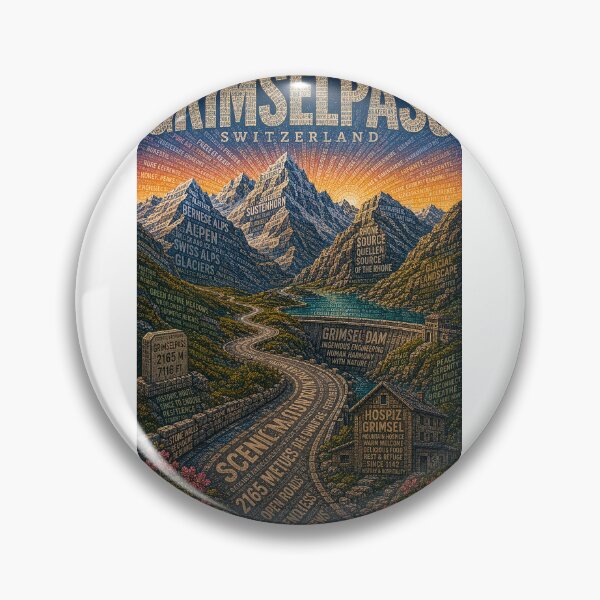 Item preview, Grimsel Pass Switzerland Alpine Route through Bernese Alps and Rhône Headwaters designed and sold by Aryabek.