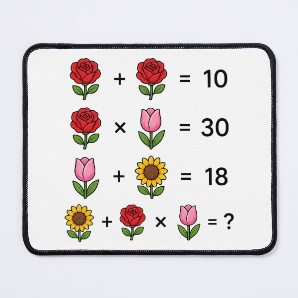 Item preview, Flower Math Equations Brain Teaser Puzzle on White Shapes Mania designed and sold by Shapes-Mania.