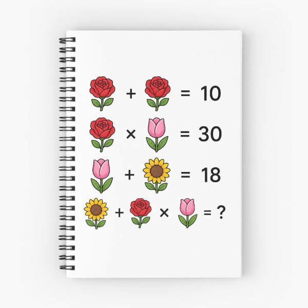 Item preview, Flower Math Equations Brain Teaser Puzzle on White Shapes Mania designed and sold by Shapes-Mania.