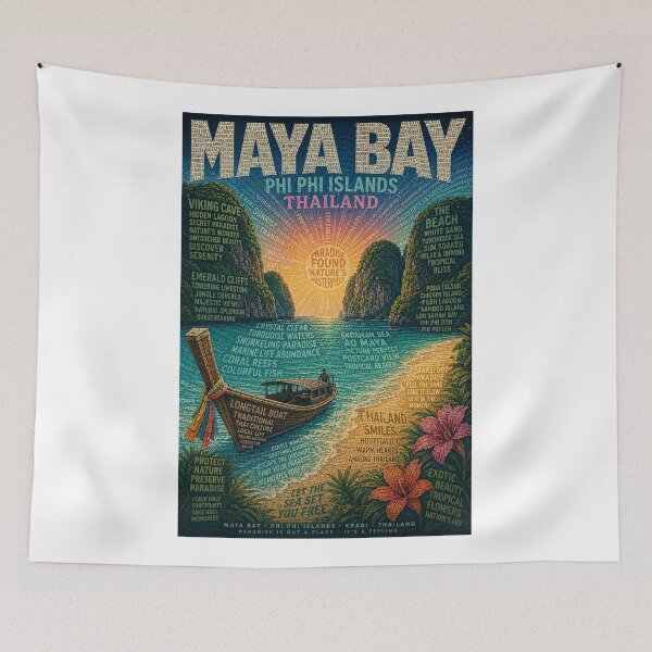 Item preview, Maya Bay Thailand with Phi Phi Islands, Krabi and Andaman Sea designed and sold by Aryabek.