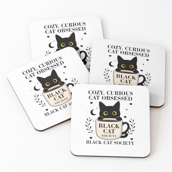 Item preview, Black Cat Society - Cute Peeking Cat Coffee Lover designed and sold by PurrfectHome.