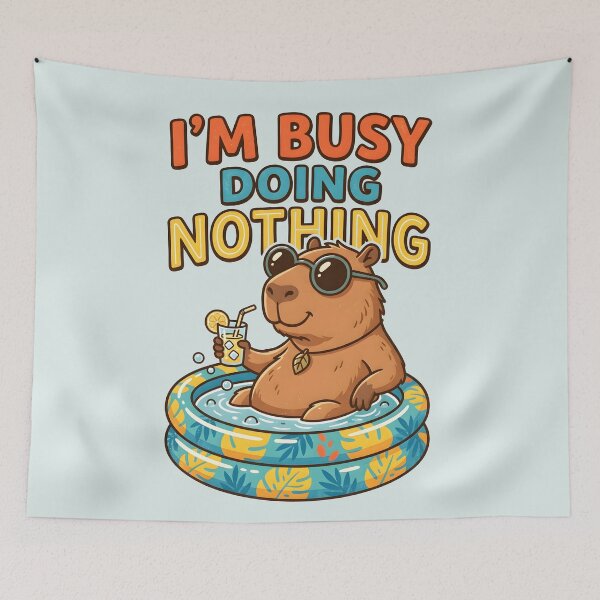 Item preview, I’m Busy Doing Nothing Funny Capybara designed and sold by hutofdesigns.