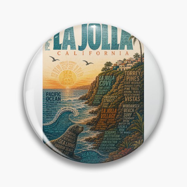 Item preview, La Jolla California Coast with Torrey Pines, Scripps and Pacific Ocean designed and sold by Aryabek.