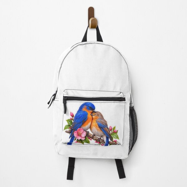 Item preview, Cuddling Eastern Bluebirds on Cherry Blossom Branch designed and sold by Snurly.