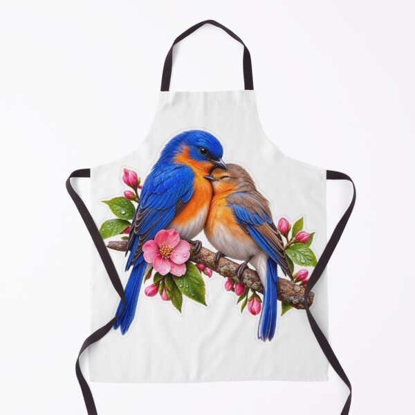 Item preview, Cuddling Eastern Bluebirds on Cherry Blossom Branch designed and sold by Snurly.