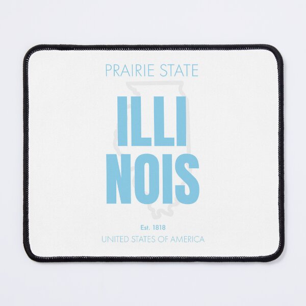 Item preview, Illinois Prairie State, Blue Typography Decor designed and sold by MarkedArtPrints.