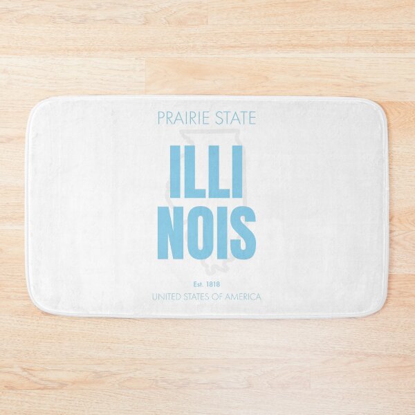 Item preview, Illinois Prairie State, Blue Typography Decor designed and sold by MarkedArtPrints.