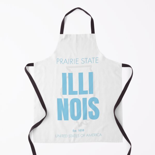 Item preview, Illinois Prairie State, Blue Typography Decor designed and sold by MarkedArtPrints.