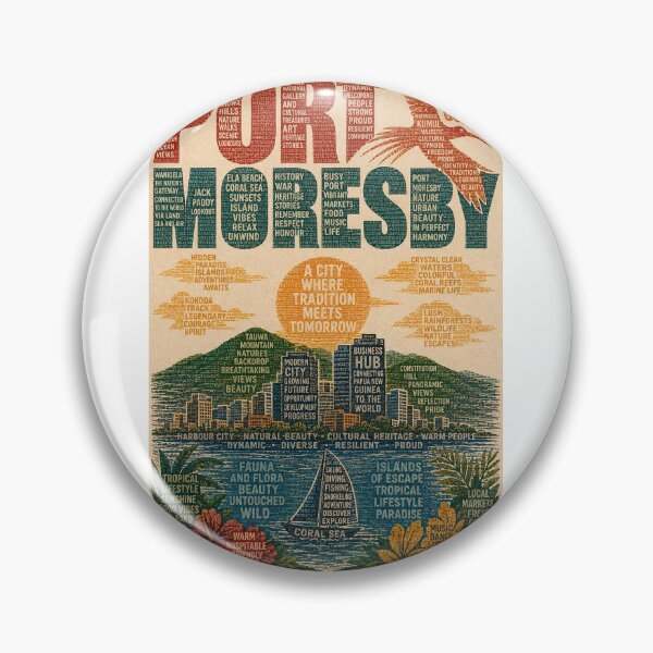 Item preview, Port Moresby Papua New Guinea with Ela Beach, Touaguba Hill and Coral Sea designed and sold by Aryabek.