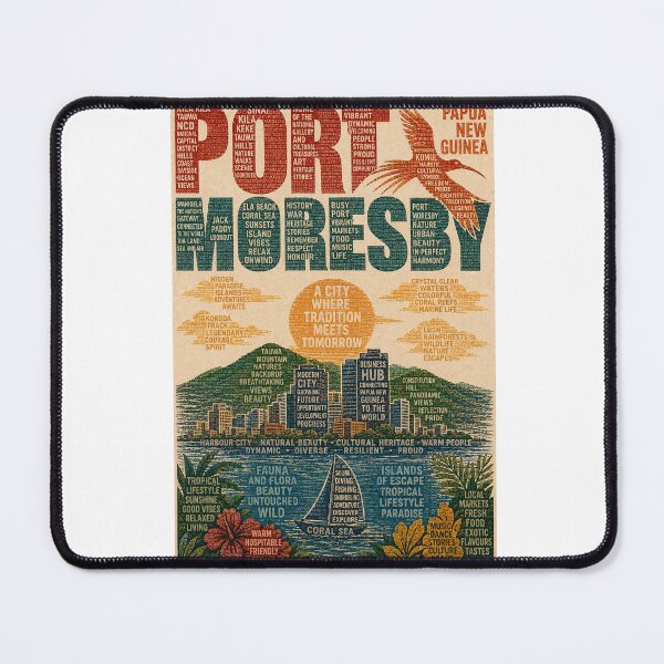 Item preview, Port Moresby Papua New Guinea with Ela Beach, Touaguba Hill and Coral Sea designed and sold by Aryabek.