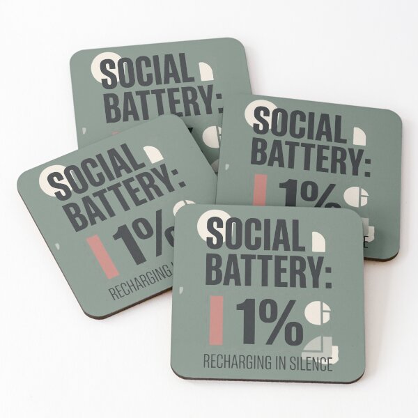 Item preview, Social Battery 1% Introvert Humor designed and sold by Amr Darwish Graphic designer.