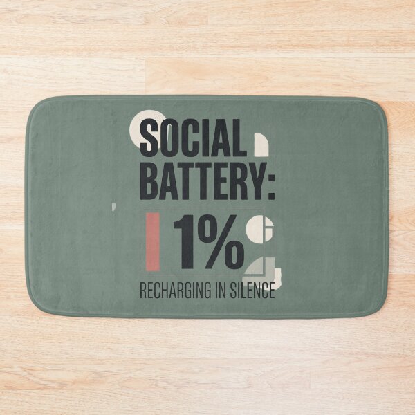 Item preview, Social Battery 1% Introvert Humor designed and sold by Amr Darwish Graphic designer.