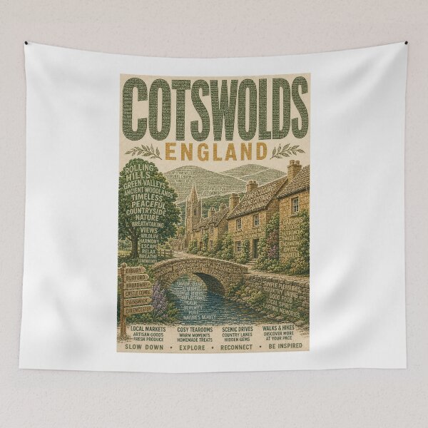 Item preview, Cotswolds England with Bibury, Bourton on the Water and Castle Combe designed and sold by Aryabek.
