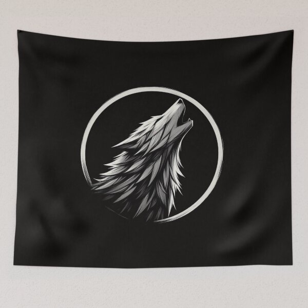 Item preview, Howling Wolf – Wild Wolf Moon Wilderness Design designed and sold by RajDeals.