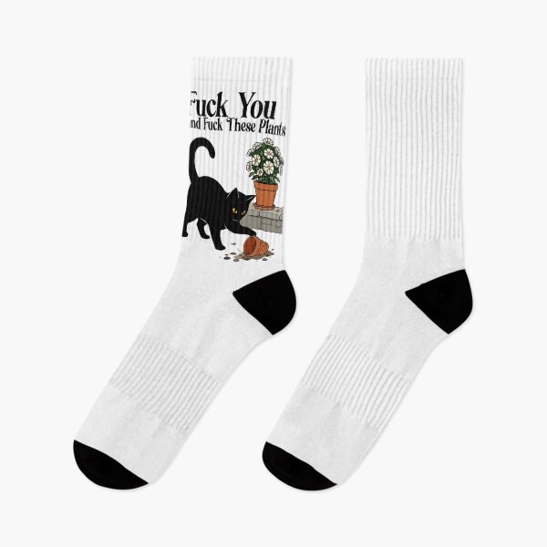 Item preview, Fuck You and Fuck These Plants Funny Naughty Black Cat designed and sold by PurrfectHome.