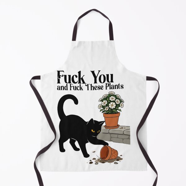Item preview, Fuck You and Fuck These Plants Funny Naughty Black Cat designed and sold by PurrfectHome.