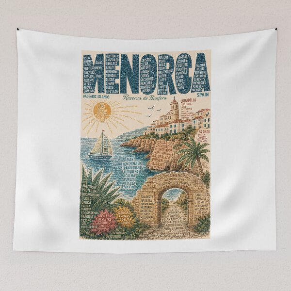 Item preview, Menorca Spain Mediterranean Coast with Ciutadella and Camí de Cavalls designed and sold by Aryabek.