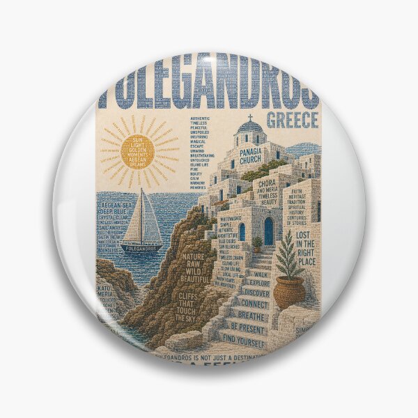 Item preview, Folegandros Greece with Chora, Panagia Church and Aegean Sea designed and sold by Aryabek.