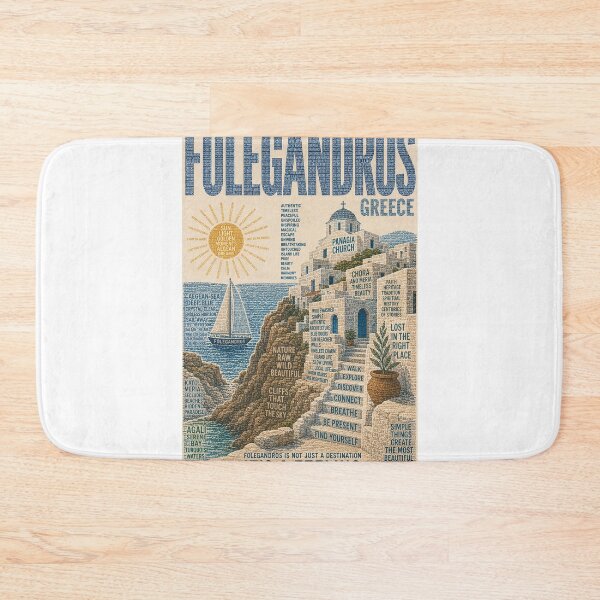 Item preview, Folegandros Greece with Chora, Panagia Church and Aegean Sea designed and sold by Aryabek.
