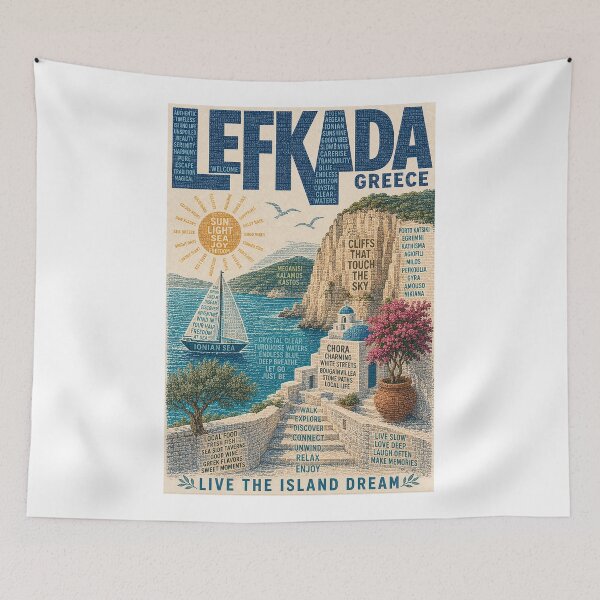 Item preview, Lefkada Greece Ionian Coast with Porto Katsiki, Egremni and Meganisi designed and sold by Aryabek.