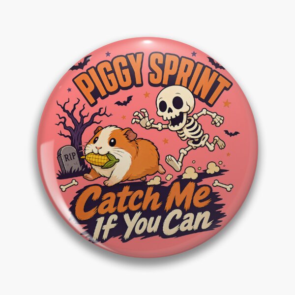 Item preview, Piggy Sprint Halloween | Skeleton Chase Guinea Pig Design designed and sold by MOCH- ART.