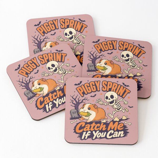 Item preview, Piggy Sprint Halloween | Skeleton Chase Guinea Pig Design designed and sold by MOCH- ART.