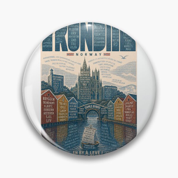 Item preview, Trondheim Norway with Nidaros Cathedral, Gamle Bybro and Nidelva River designed and sold by Aryabek.