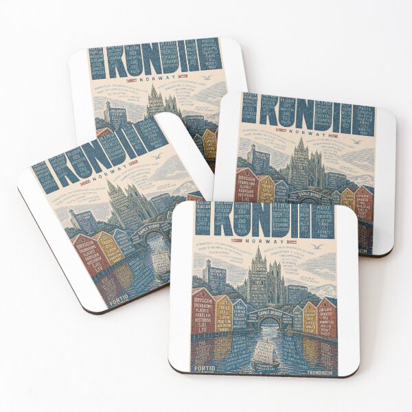 Item preview, Trondheim Norway with Nidaros Cathedral, Gamle Bybro and Nidelva River designed and sold by Aryabek.