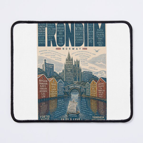 Item preview, Trondheim Norway with Nidaros Cathedral, Gamle Bybro and Nidelva River designed and sold by Aryabek.