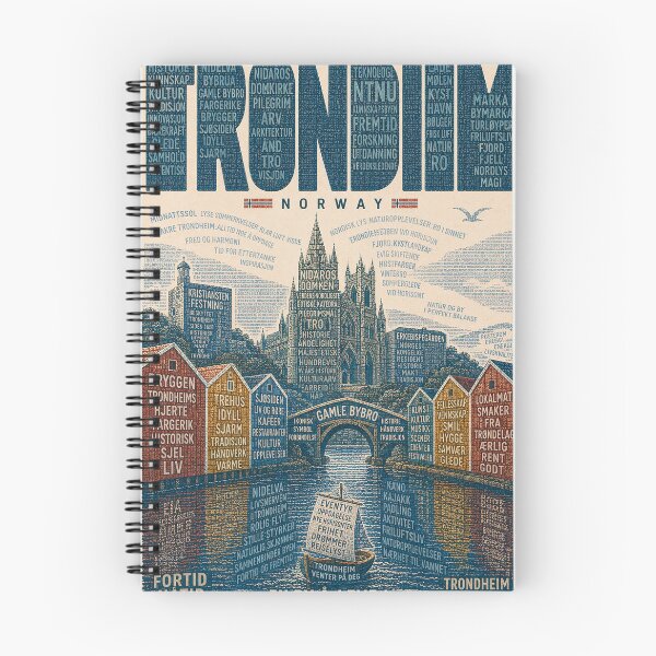 Item preview, Trondheim Norway with Nidaros Cathedral, Gamle Bybro and Nidelva River designed and sold by Aryabek.