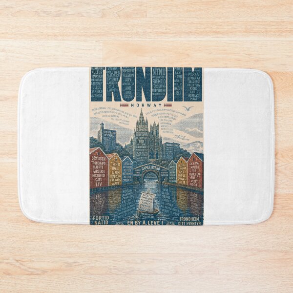 Item preview, Trondheim Norway with Nidaros Cathedral, Gamle Bybro and Nidelva River designed and sold by Aryabek.