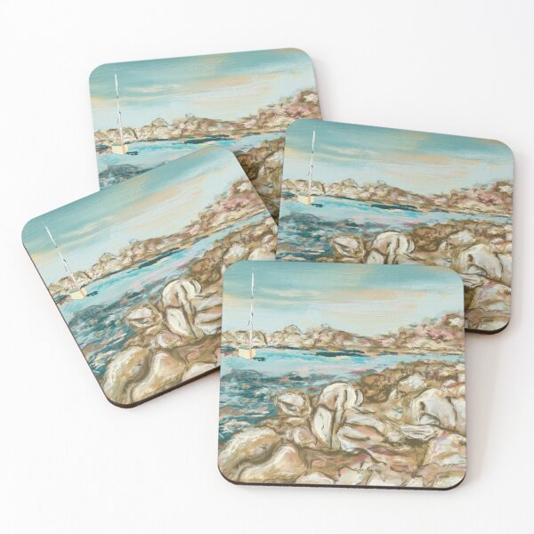Item preview, Sailboat on a Rocky Coast designed and sold by Jennifer Margrave-Garcia.