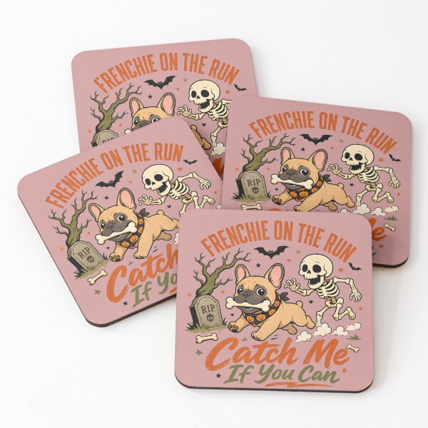 Item preview, Frenchie on the Run Halloween | Skeleton Chase Dog Design designed and sold by MOCH- ART.