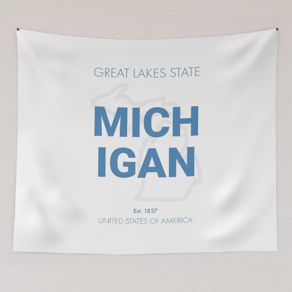 Item preview, Michigan Great Lakes State Art – Modern Typography Travel Design designed and sold by MarkedArtPrints.