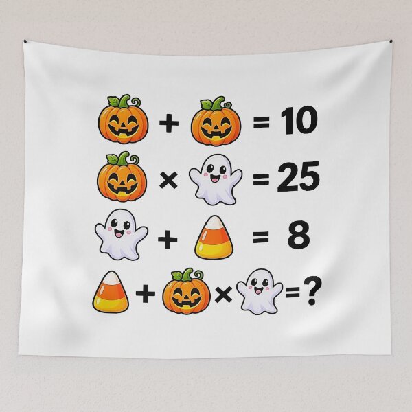 Item preview, Halloween Horror Math Equations Brain Teaser Puzzle Shapes Mania designed and sold by Shapes-Mania.