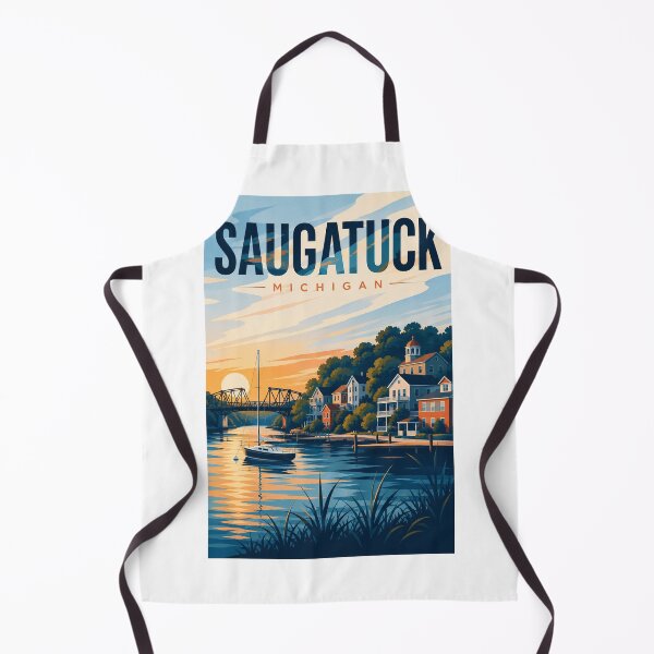 Item preview, Saugatuck Michigan Harbor Sunset and Lake Michigan Coast designed and sold by Aryabek.