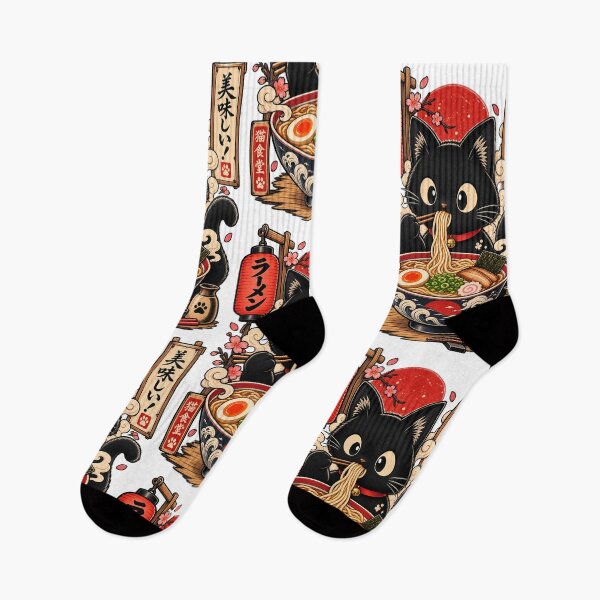 Item preview, Cute Black Cat Ramen Japanese Noodles Lover designed and sold by Leo Bennett.