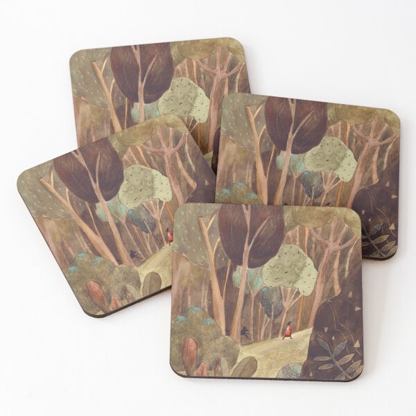 Item preview, A Girl and a Dog are Walking in a Deep Green Forest designed and sold by hallotoia.