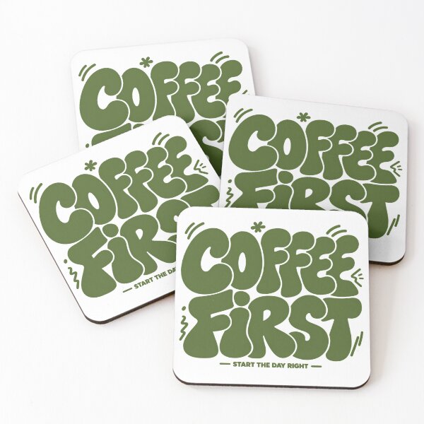 Item preview, Coffee First Start The Day Right Vintage Groovy Olive Green Graphic designed and sold by DesignArtist.ia.