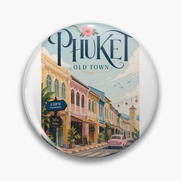Item preview, Phuket Old Town Thalang Road Sino Portuguese Streetscape Thailand designed and sold by Places On Earth.