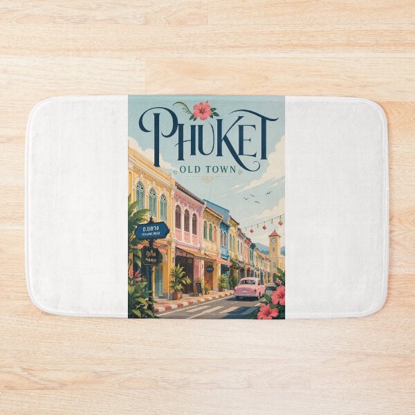 Item preview, Phuket Old Town Thalang Road Sino Portuguese Streetscape Thailand designed and sold by Places On Earth.