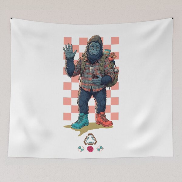 Item preview, Hiking Bigfoot - Trail Cryptid Club designed and sold by Whimsy Trail Co.