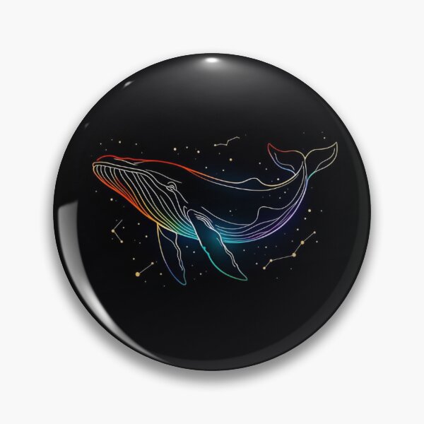 Item preview, Neon Cosmic Whale Rainbow Line Art Space designed and sold by FestivityFinds.