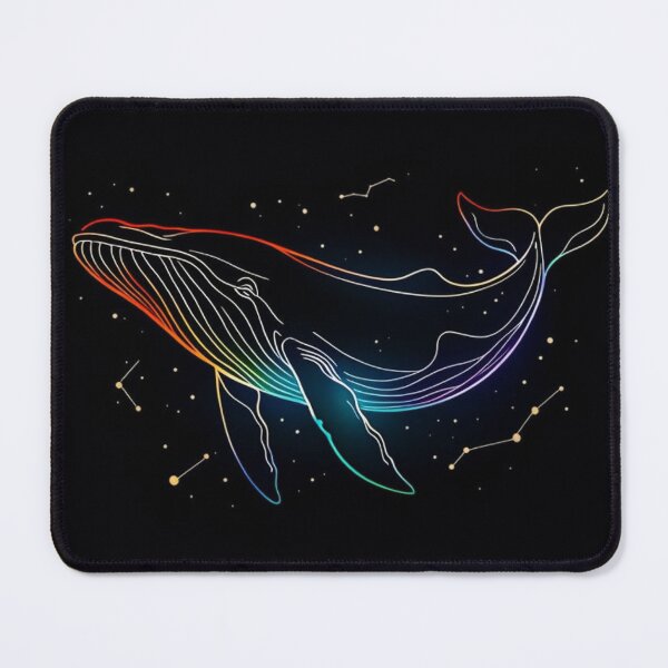Item preview, Neon Cosmic Whale Rainbow Line Art Space designed and sold by FestivityFinds.