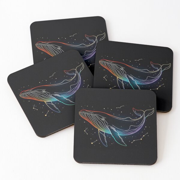 Item preview, Neon Cosmic Whale Rainbow Line Art Space designed and sold by FestivityFinds.
