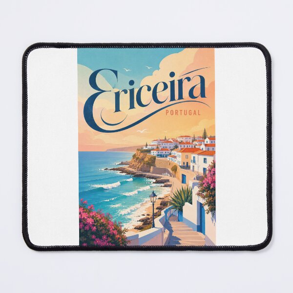 Item preview, Ericeira Portugal Atlantic Coast Cliffs and Whitewashed Village designed and sold by Places On Earth.